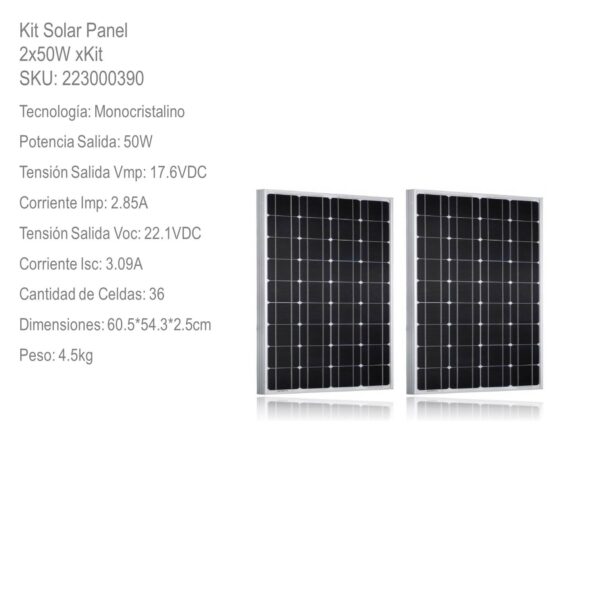 Kit Solar Panel 2x50W xKit - Imagen 2