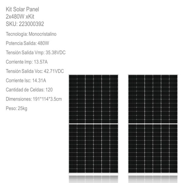 Kit Solar Panel 2x480W xKit - Imagen 2