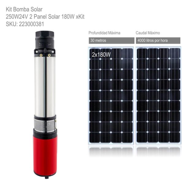 Kit Bomba Solar 250W24V con Panel Solar xKit - Imagen 2