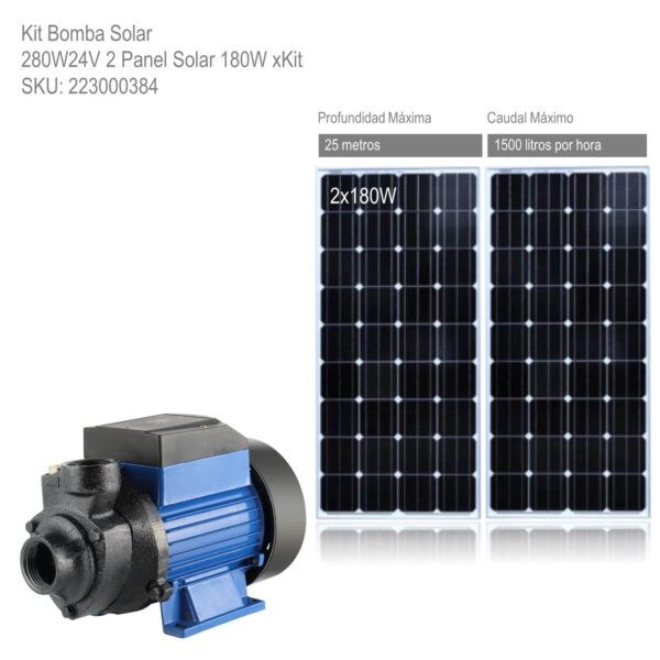 Kit Bomba Solar 280W24V con Panel Solar xKit - Imagen 2