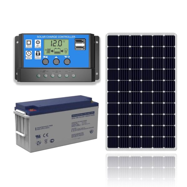Kit Solar 12V Regulador 30A + Bateria 150Ah + Panel Solar 300W xKit