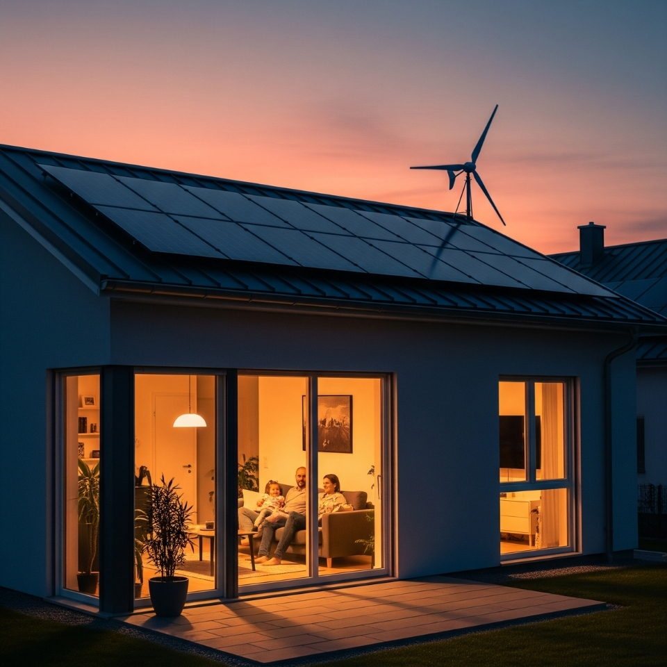 Casa con energia solar