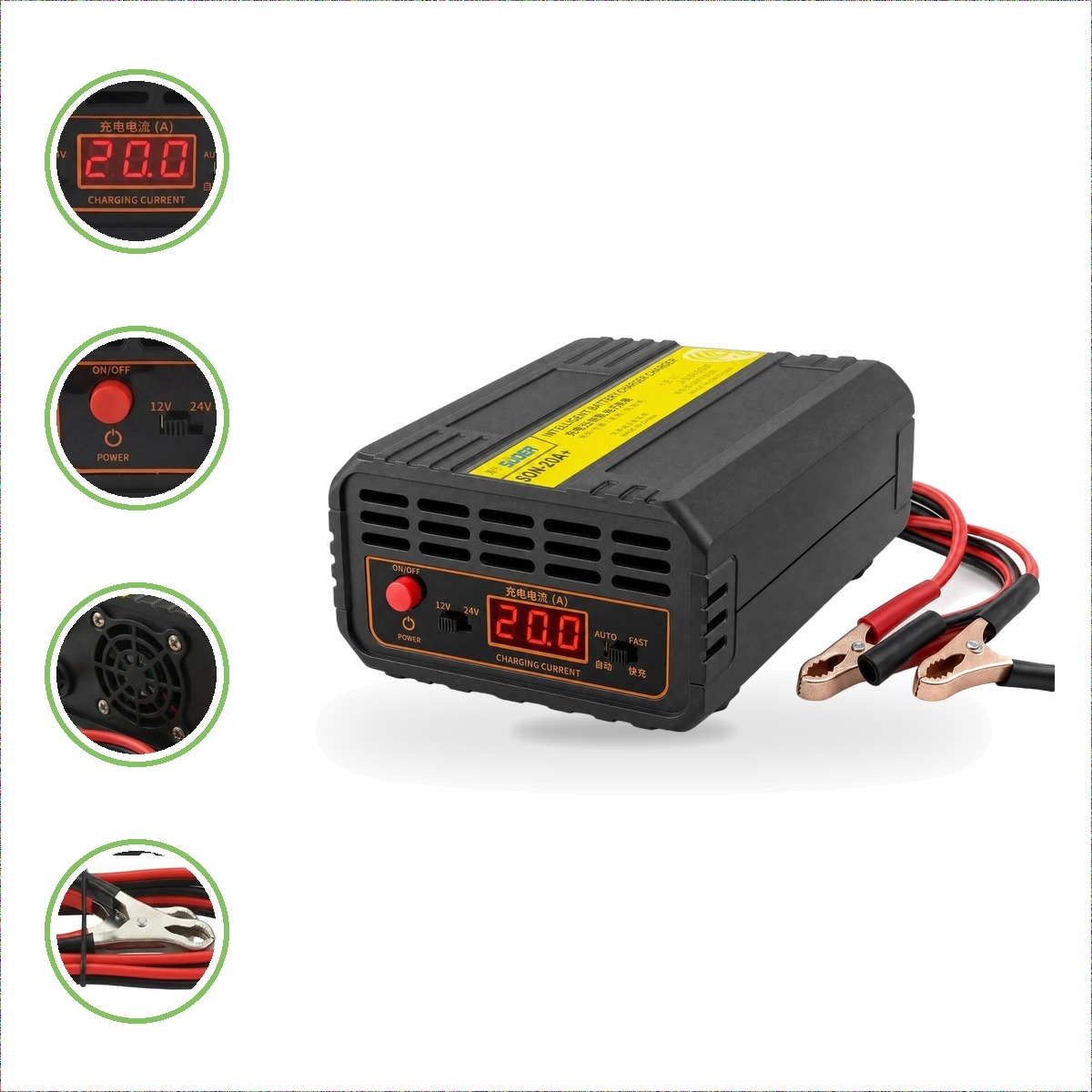 Cargador de Bateria Inteligente 12 y 24V 20A xUn - portada