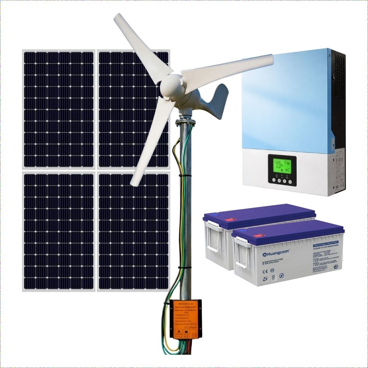 Kit Solar Eolico Off Grid 220V MPPT 1500W12V xKit - portada